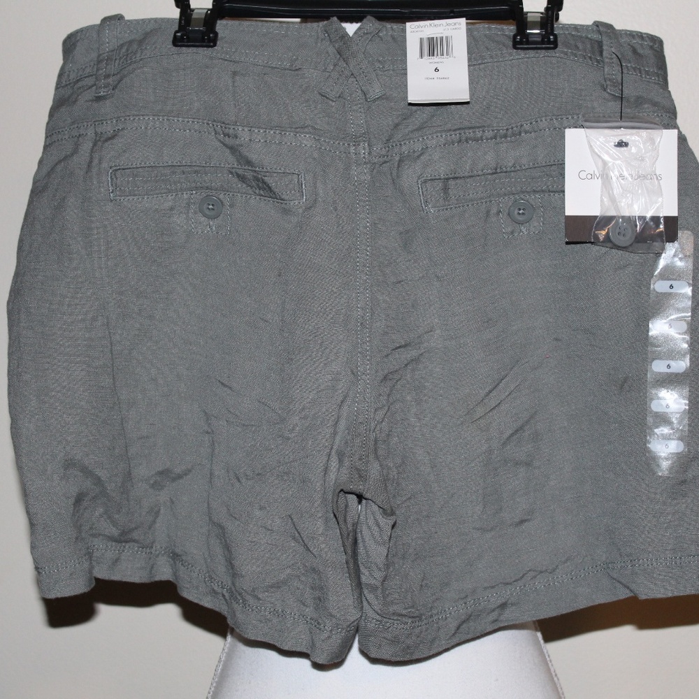 NWT Womens Calvin Klein Linen Blend Classic Shorts
